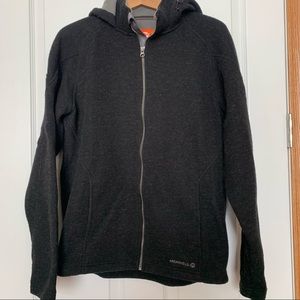 COPY - MERRELL wool blend black heather fleece lined zip hoodie size S